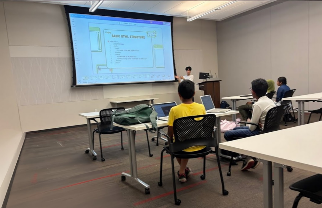 Students working on a robotics project